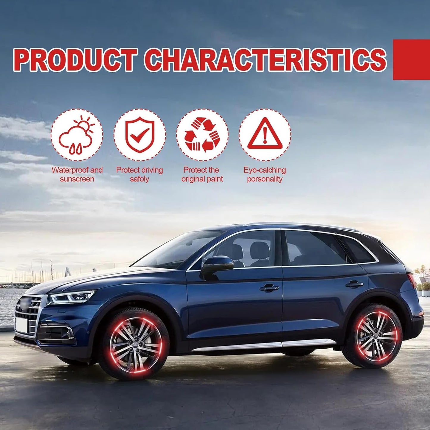 AutoGlow Luminous Reflective Rim Stickers (Buy 1 Pack Get 1 Free)