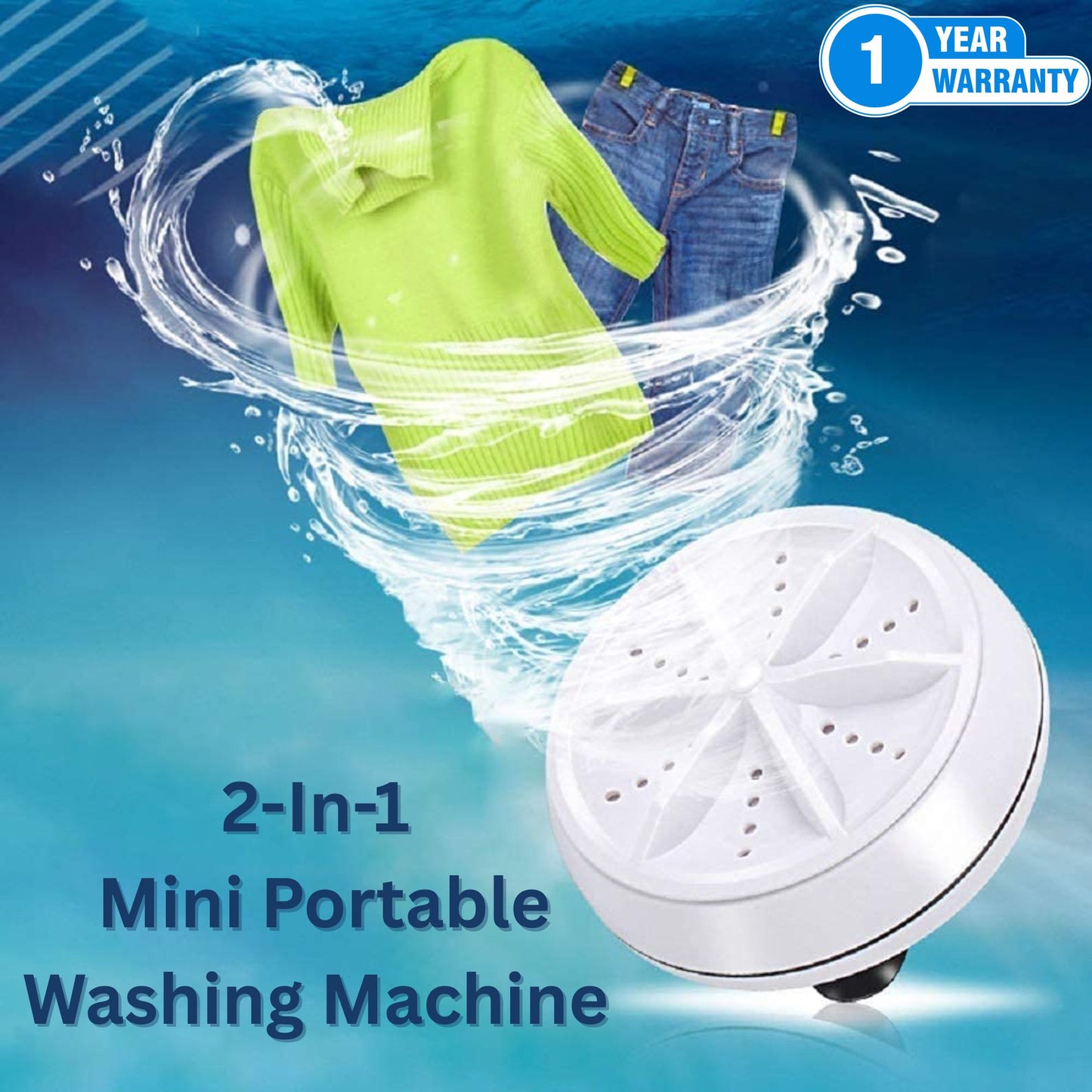 2-In-1 Mini Portable Washing Machine ( 1-Year Warranty)