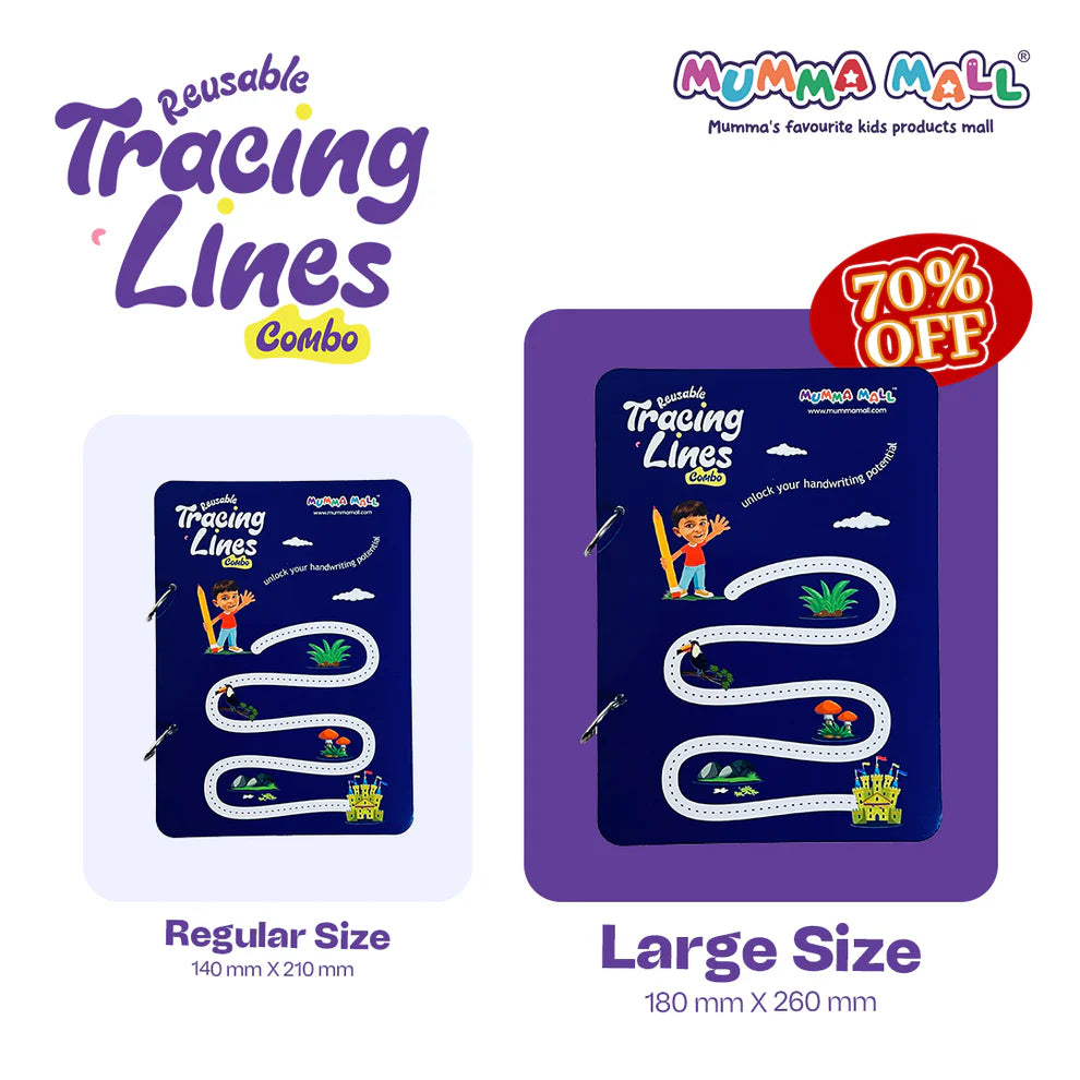 68 Pages Reusable Tracing Line book to improve HAND WRITING For 2+ Years kids + (FREE Learning 2000+ pages PDF worksheet for kids📚 )