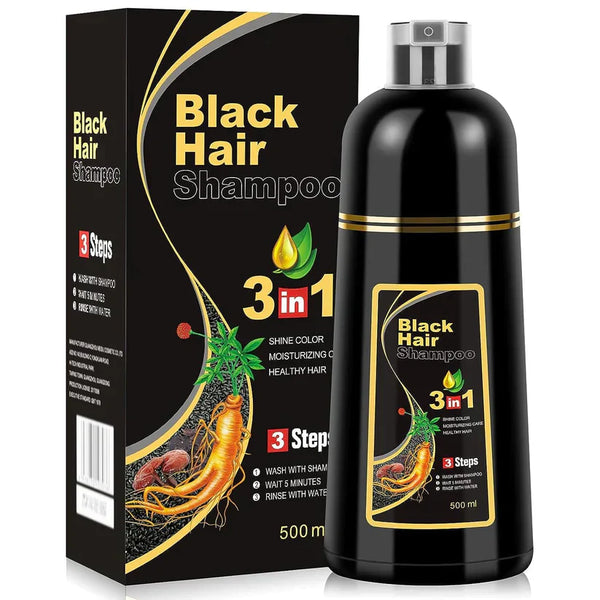 3-in-1 Black Hair Dye Shampoo