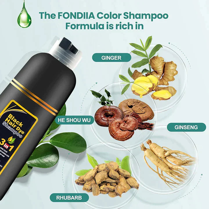 3-in-1 Black Hair Dye Shampoo