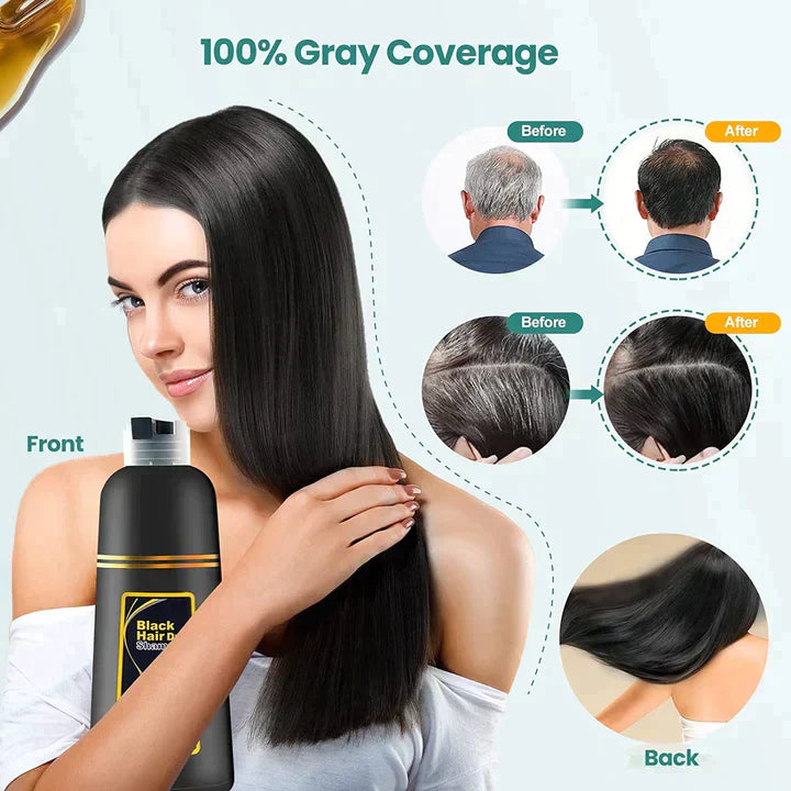 3-in-1 Black Hair Dye Shampoo