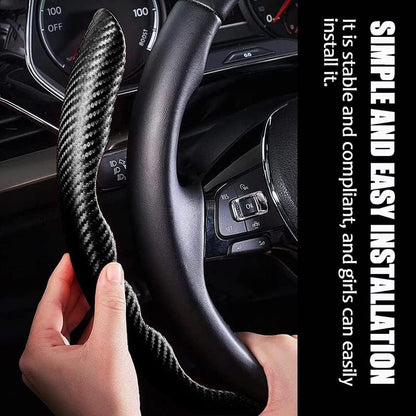 New Carbon Fiber Steering Wheel Cover (Free 1 Year Warranty Included)
