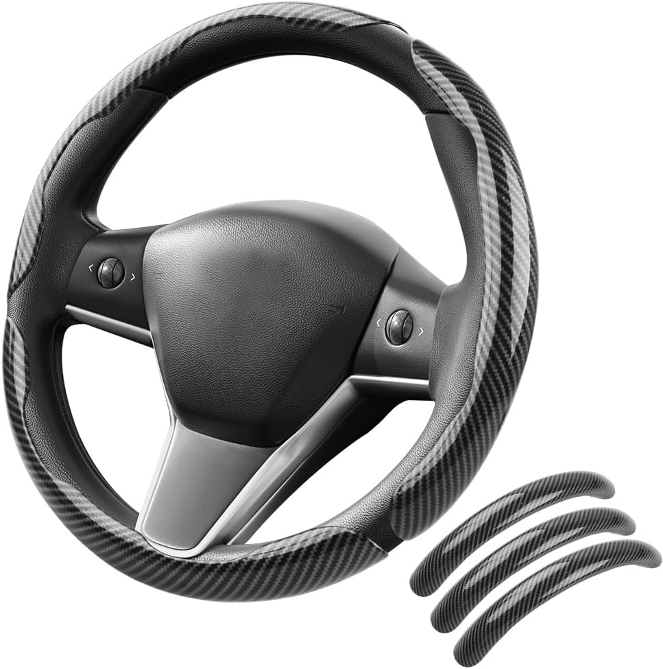 New Carbon Fiber Steering Wheel Cover (Free 1 Year Warranty)