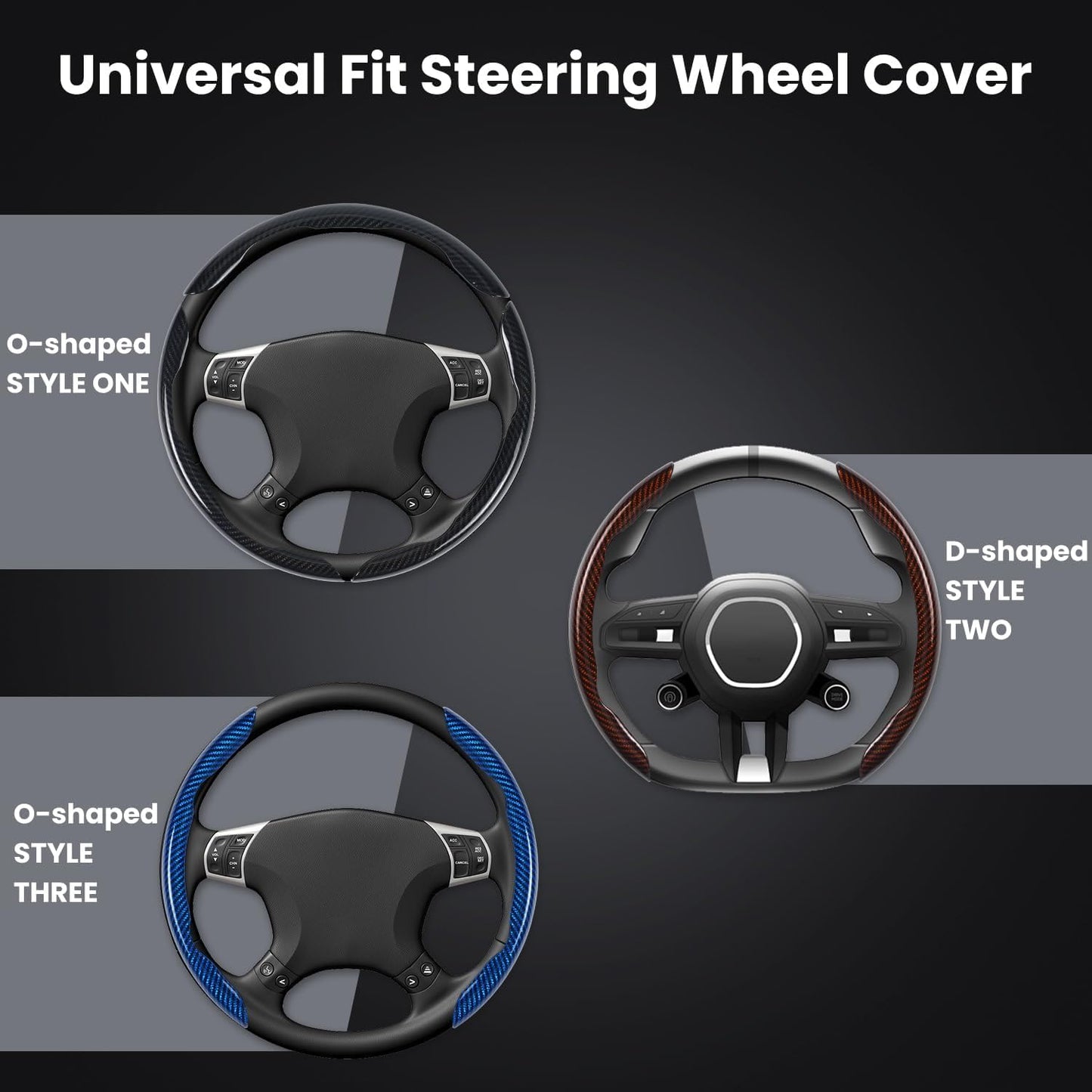 New Carbon Fiber Steering Wheel Cover (Free 1 Year Warranty Included)