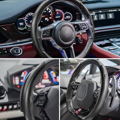 New Carbon Fiber Steering Wheel Cover (Free 1 Year Warranty Included)