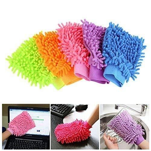 Soap Dispenser - 2 in 1 Soap Dispenser  With Microfibre Wash Dust Cleaning Gloves ( 380 ml, Multicolor )