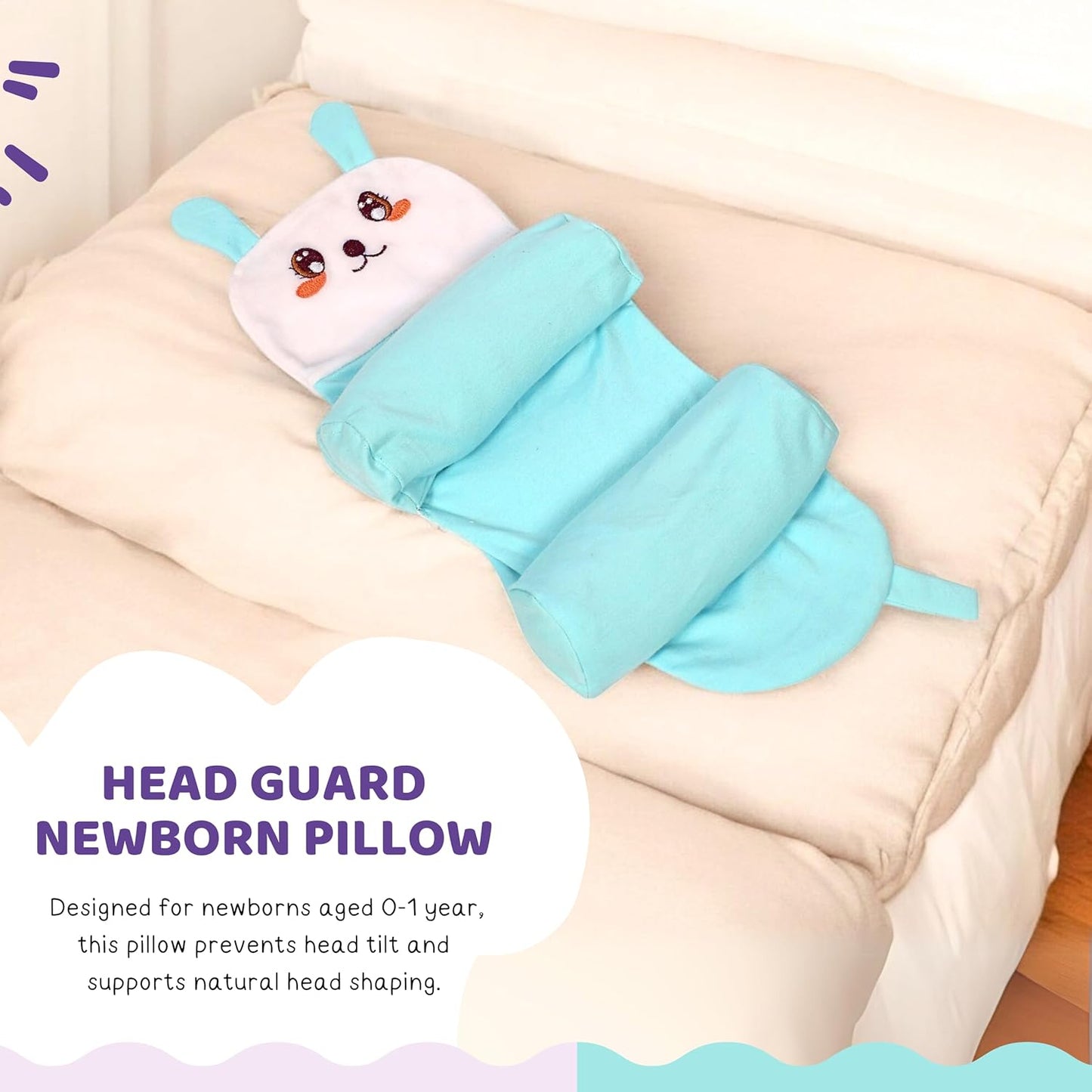 Little Ones Head Shaping Neck Pillow (Free Washable Covers)