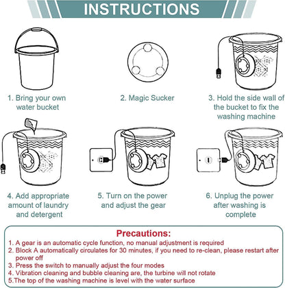 2-In-1 Mini Portable Washing Machine ( 1-Year Warranty)