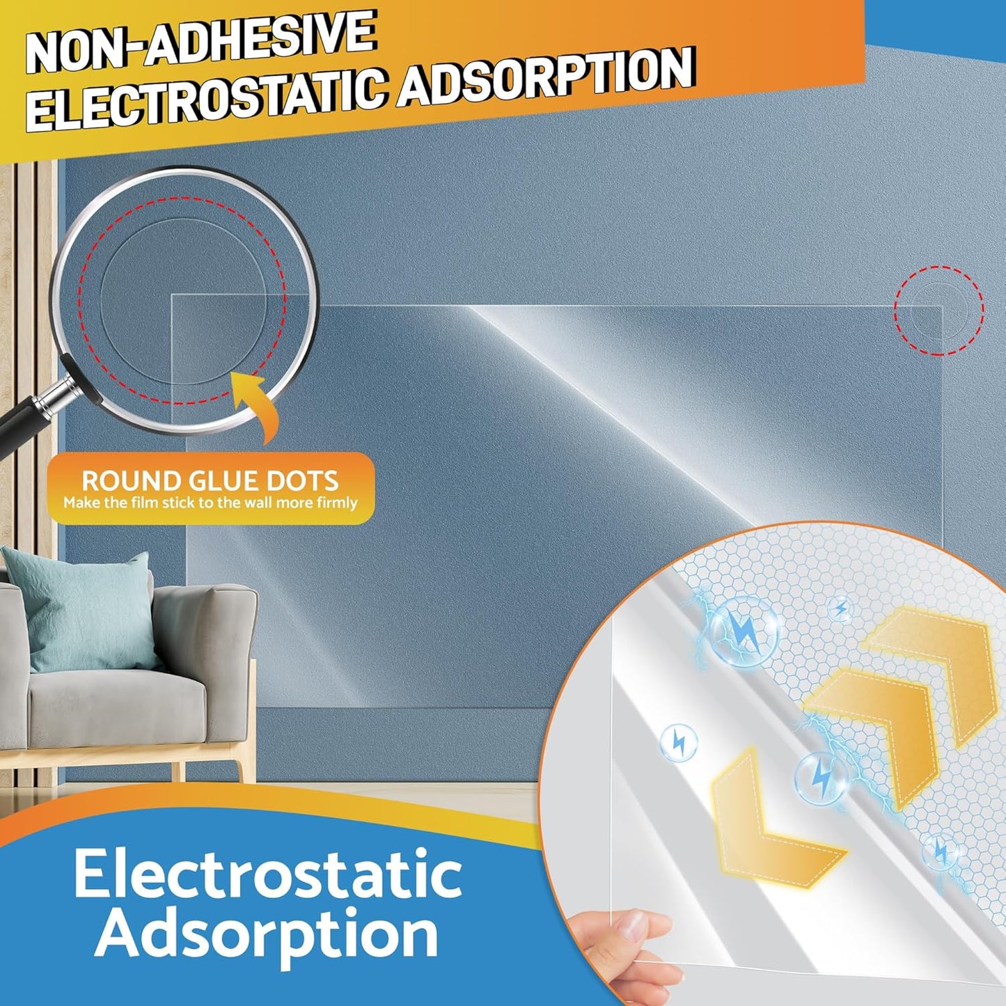 Electrostatic Wall Protection Film – Transparent, Self-Adhesive (Buy 1 Get 1 Free)