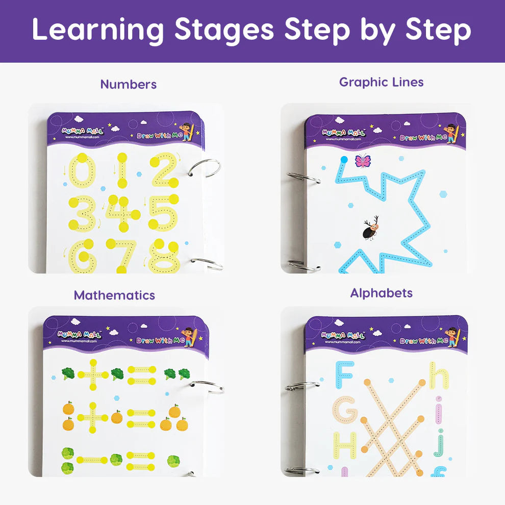 68 Pages Reusable Tracing Line book to improve HAND WRITING For 2+ Years kids + (FREE Learning 2000+ pages PDF worksheet for kids📚 )